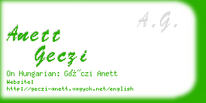 anett geczi business card